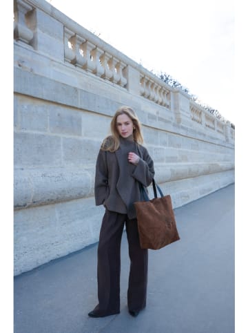 maison héritage PARIS Skórzany shopper bag "Cruza" w kolorze jasnobrązowym - 31 x 42 x 16 cm