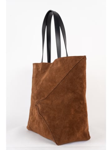 maison héritage PARIS Leder-Shopper "Cruza" in Hellbraun - (B)31 x (H)42 x (T)16 cm