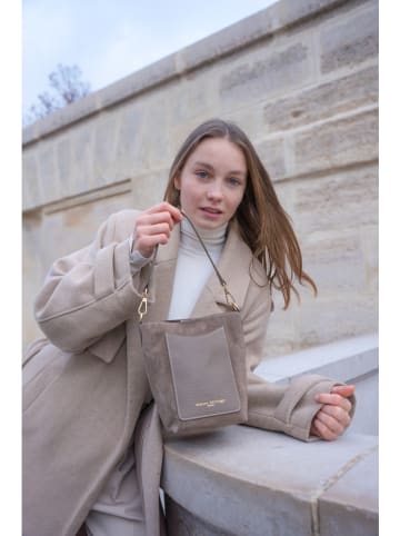 maison héritage PARIS Leren handtas "Mini Leyla" taupe - (B)12 x (H)20 x (D)11 cm