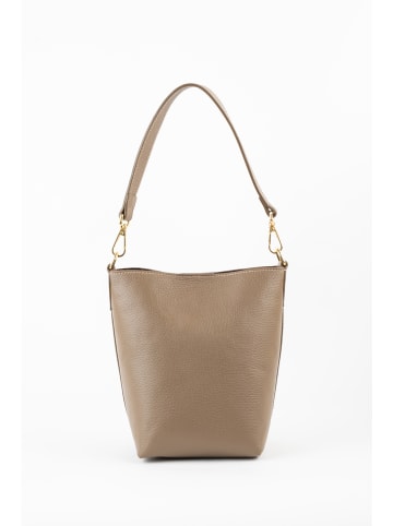 maison héritage PARIS Leder-Henkeltasche "Mini Leyla" in Taupe - (B)12 x (H)20 x (T)11 cm