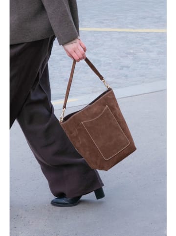 maison héritage PARIS Leren handtas "Leyla" bruin - (B)28 x (H)26 x (D)14 cm