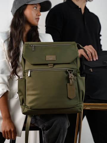 maison héritage PARIS Rucksack "Sora" in Khaki - (B)31 x (H)42 x (T)14 cm