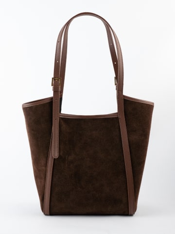 maison héritage PARIS Skórzana torebka "Grand Olmo" w kolorze brązowym - 33 x 26 x 12 cm