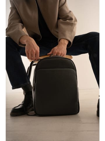 maison héritage PARIS Leder-Rucksack "Aldo" in Schwarz - (B)29 x (H)37 x (T)14 cm