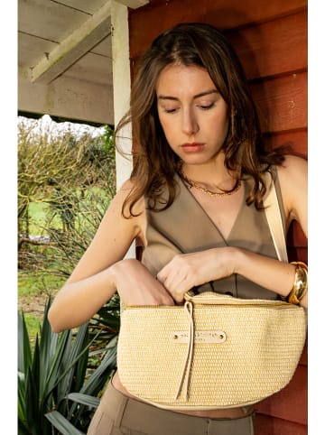 maison héritage PARIS Leder-Brustbeutel "Rachel Paille" in Beige - (B)35 x (H)18 x (T)15 cm