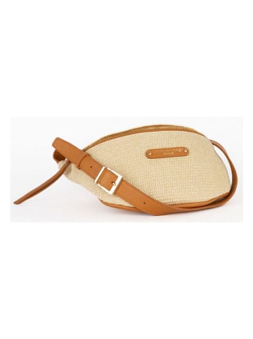 maison héritage PARIS Leren borstbuidel "Rachel Paille" beige/lichtbruin - (B)35 x (H)18 x (D)13 cm