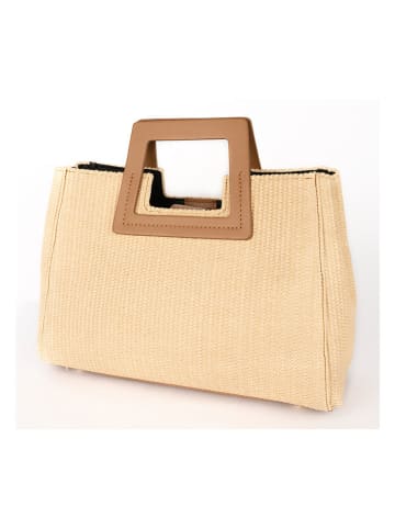 maison héritage PARIS Skórzana torebka "Jane Paille" w kolorze beżowym - 35 x 25 x 15 cm