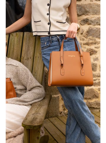 maison héritage PARIS Leren handtas "Hera" lichtbruin - (B)31 x (H)24 x (D)14 cm