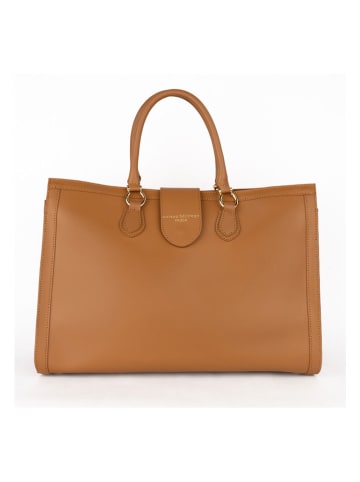 maison héritage PARIS Skórzany shopper bag "Mara" w kolorze jasnobrązowym - 46 x 32 x 15 cm