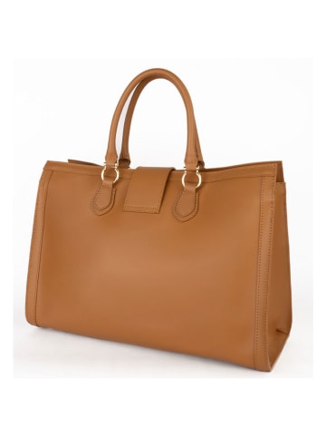 maison héritage PARIS Skórzany shopper bag "Mara" w kolorze jasnobrązowym - 46 x 32 x 15 cm