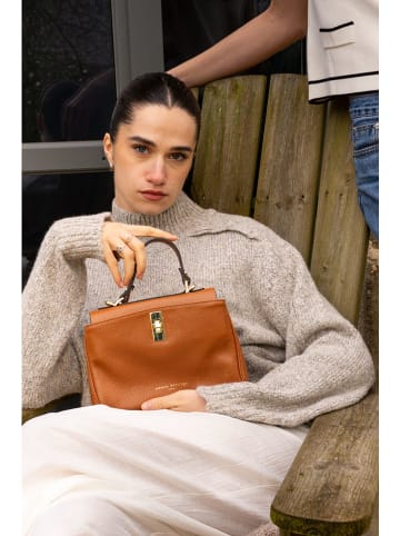 maison héritage PARIS Leren handtas "Mini Talia" lichtbruin - (B)23 x (H)16 x (D)7 cm