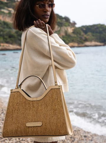 maison héritage PARIS Handtas "Cassis" beige - (B)31 x (H)44 x (D)10 cm