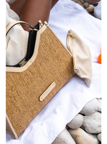 maison héritage PARIS Handtas "Cassis" beige - (B)31 x (H)44 x (D)10 cm