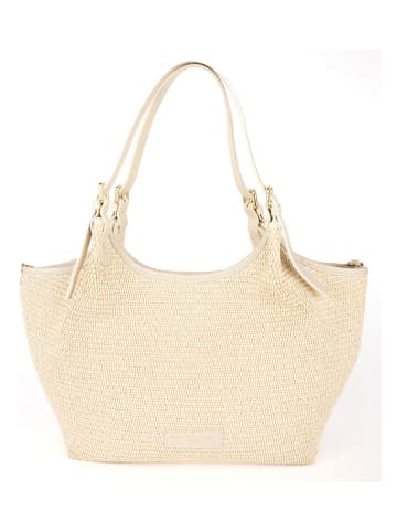 maison héritage PARIS Skórzany shopper bag "Ceto" w kolorze beżowym - 48 x 30 x 10 cm