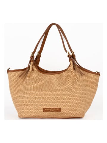maison héritage PARIS Leren shopper "Ceto" beige/lichtbruin - (B)48 x (H)30 x (D)10 cm
