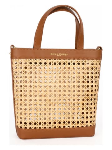 maison héritage PARIS Leder-Henkeltasche "Eos" in Beige/ Hellbraun - (B)24 x (H)26 x (T)8 cm