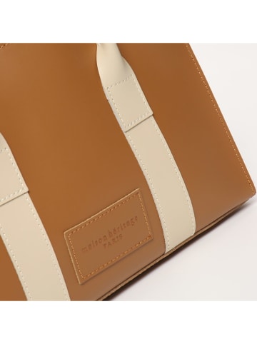 maison héritage PARIS Leren handtas "Bahamas Lisse" lichtbruin - (B)32 x (H)22 x (D)12 cm