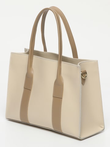 maison héritage PARIS Leren handtas "Bahamas Lisse" beige - (B)32 x (H)22 x (D)12 cm