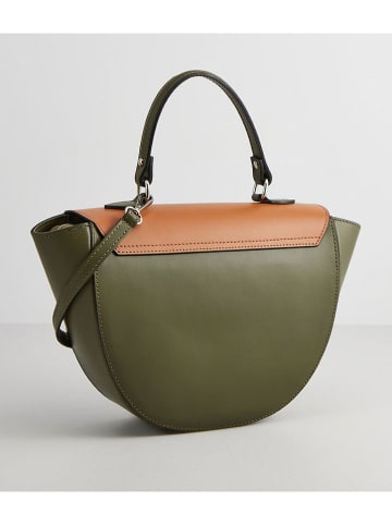 maison héritage PARIS Leder-Umhängetasche "Votti" in Khaki/ Hellbraun - (B)28 x (H)21 x (T)9 cm