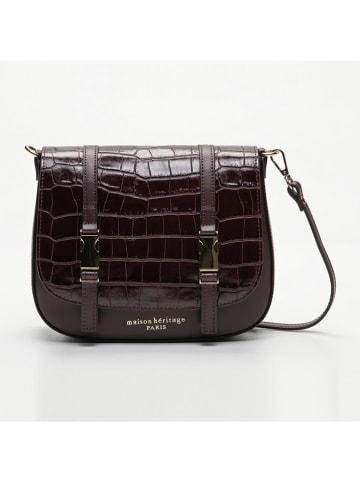 maison héritage PARIS Leren schoudertas "Tex Croco" bruin - (B)25 x (H)19 x (D)9 cm