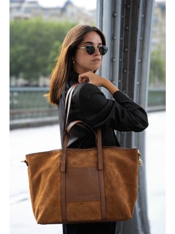 maison héritage PARIS Leren shopper "Malta" lichtbruin - (B)52 x (H)31 cm