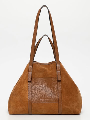 maison héritage PARIS Leren shopper "Malta" lichtbruin - (B)52 x (H)31 cm