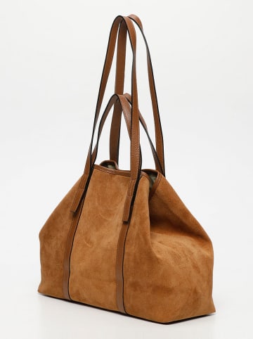 maison héritage PARIS Leder-Shopper "Malta" in Hellbraun - (B)52 x (H)31 cm