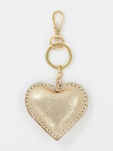 maison héritage PARIS Skórzany brelok "Love Locker" w kolorze złotym - 7 x 6 cm