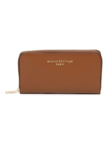 maison héritage PARIS Leder-Geldbörse "Pely Box" in Hellbraun - (B)20 x (H)11 cm