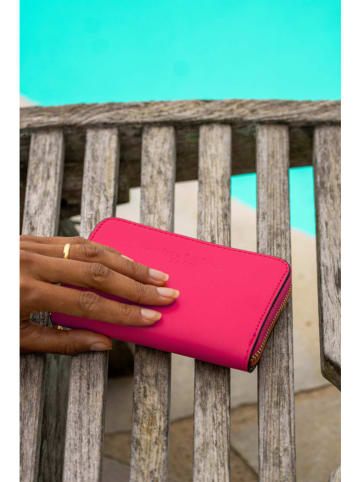 maison héritage PARIS Skórzany portfel "Moni" w kolorze różowym - 12 x 10 cm