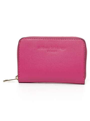 maison héritage PARIS Leren portemonnee "Moni" roze - (B)12 x (H)10 cm