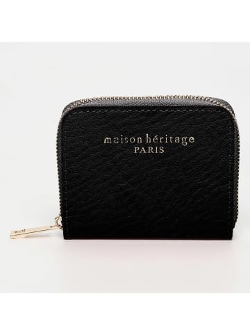 maison héritage PARIS Leder-Geldbörse "Mini Moni Box" in Schwarz - (B)20 x (H)11 cm