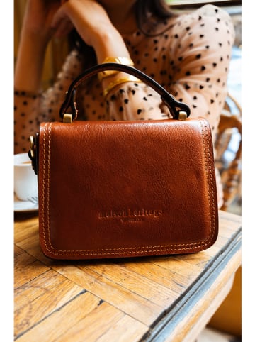 maison héritage PARIS Leren handtas "Luna" lichtbruin - (B)19 x (H)15 x (D)10 cm