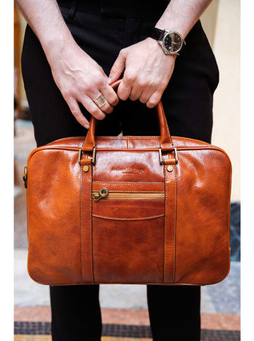 maison héritage PARIS Leren businesstas "Nova" lichtbruin - (B)39 x (H)26 x (D)11 cm