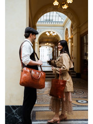 maison héritage PARIS Leder-Businesstasche "Nova" in Hellbraun - (B)39 x (H)26 x (T)11 cm