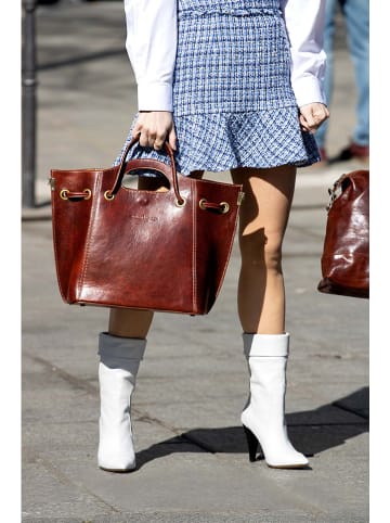 maison héritage PARIS Skórzany shopper bag "Vintage" w kolorze brązowym - 26 x 41 x 16 cm