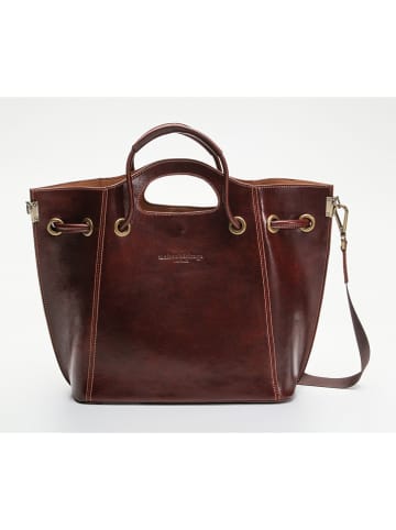 maison héritage PARIS Skórzany shopper bag "Vintage" w kolorze brązowym - 26 x 41 x 16 cm