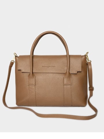 maison héritage PARIS Leren handtas "Elara" lichtbruin - (B)35 x (H)26 x (D)12 cm