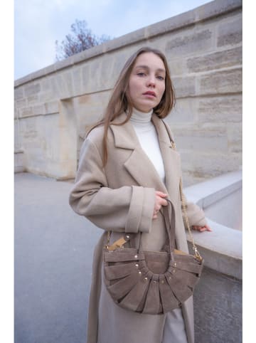 maison héritage PARIS Leren handtas "Sparti" taupe - (B)34,5 x (H)21 x (D)8 cm