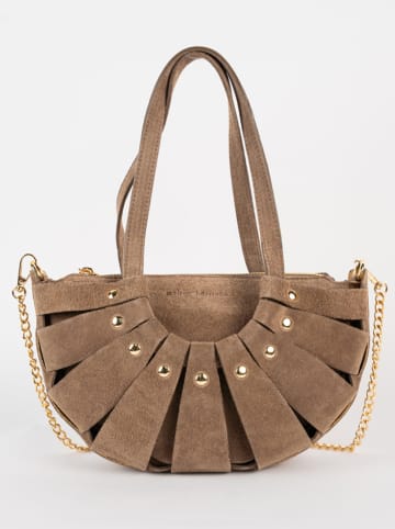 maison héritage PARIS Leren handtas "Sparti" taupe - (B)34,5 x (H)21 x (D)8 cm