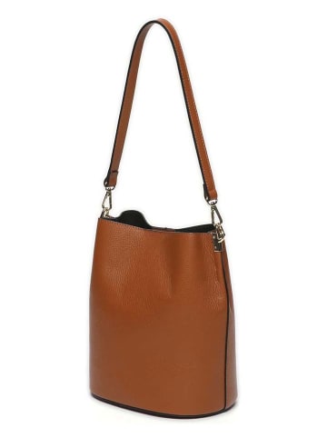 maison héritage PARIS Skórzana torebka "Bruna Graine" w kolorze jasnobrązowym - 26 x 23 x 16 cm