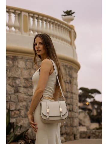 maison héritage PARIS Leren schoudertas "Tex Box" beige - (B)25 x (H)19 x (D)9 cm