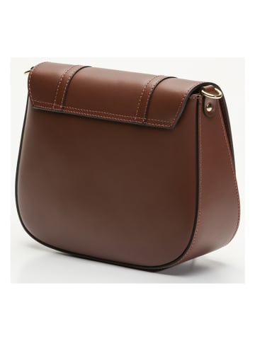 maison héritage PARIS Leren schoudertas "Tex" donkerbruin - (B)25 x (H)19 x (D)9 cm