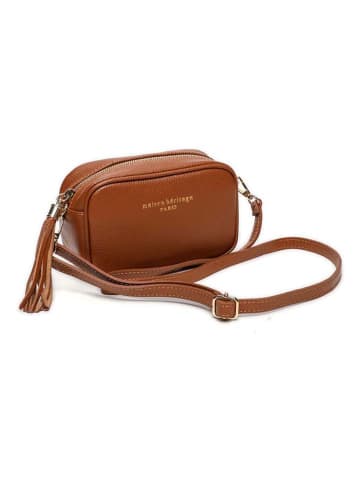 maison héritage PARIS Skórzana torebka "Mini Gaby" w kolorze jasnobrązowym - 28 x 22 x 8 cm