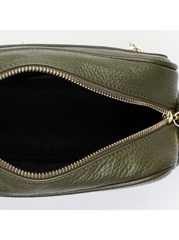 maison héritage PARIS Leder-Umhängetasche "Gaby" in Khaki - (B)28 x (H)22 x (T)8 cm