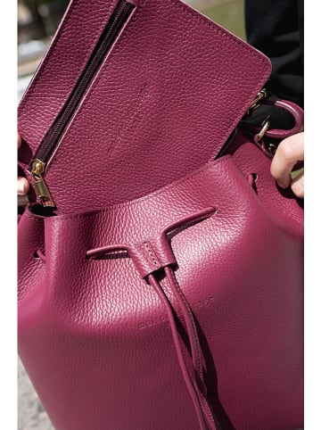 maison héritage PARIS Leren handtas "Jila" bordeaux - (B)26 x (H)29 x (D)13 cm