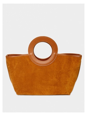 maison héritage PARIS Skórzany shopper bag "Saumur Suede" w kolorze jasnobrązowym - 41 x 33 x 13 cm