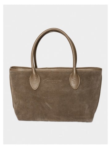 maison héritage PARIS Leder-Shopper "Loche Suede" in Hellbraun - (B)41 x (H)22 x (T)13 cm
