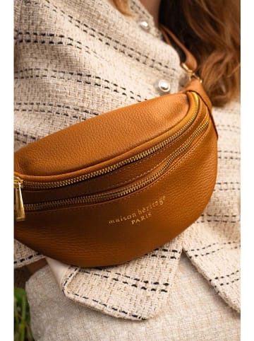 maison héritage PARIS Leder-Brustbeutel "Mouki" in Hellbraun - (B)27 x (H)11 x (T)7 cm