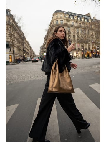 maison héritage PARIS Leder-Schultertasche "Tikki" in Gold - (B)40 x (H)28 x (T)14 cm